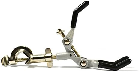 Eisco Lab Clamp for Lab Stand, Beaker Holder or Flask Clamp - Heat Resistant PVC Coated Prongs for Holding Objects up to 3.5 Inch Diameter - Boss Head Connects to Lab Stand Rods