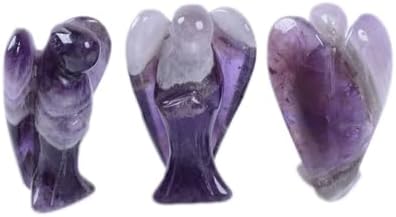 Amethyst Original Pocket Guardian Angel Healing Stone Crafts Figurine Gemstone Decoration 1.5 Inches