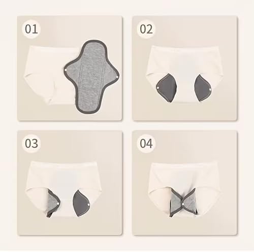 6 Pieces Reusable Menstrual Pads Leakproof Washable Breathable Napkins Reusable Sanitary Pads Panty Liners Soft Cloth Menstrual (Random Color)