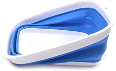 SAMMART 7.7L (2 Gallon) Collapsible Tub - Foldable Dish Tub - Portable Washing Basin - Space Saving Plastic Washtub (Blue, S)