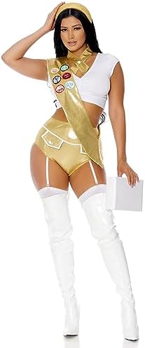 Forplay Women's Troop Leader Sexy Scout Costume Set, Gold, S/M