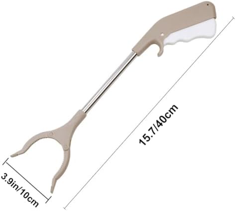 15.7in Small Litter Picker Grabber Stick for Elderly,Lightweight Mobility Grip Hand Stainless Steel Pick Up Tool Small Grabber Reacher Tool (1)