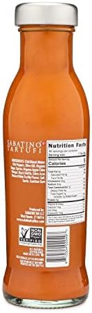 Sabatino Tartufi Truffle Hot Sauce, Gourmet Truffle Hot Sauce with Ripe Calabrian Chili Peppers, Infused With White Truffles, Kosher, Vegan, Vegetarian, Non-GMO Project Certified, 10 oz