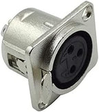 6Pcs XLR 3-Pin Female Jack Socket Audio Speaker Panel Mount Connector Adapter for Microphone