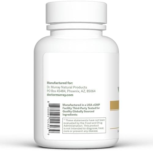Dr. Murray's Vitamin D3-K2 Dietary Supplement - 60 Vegan Capsules | Naturally Sourced Ingredients | Daily Wellness Support | Non-GMO | Third-Party Tested for Purity and Potency