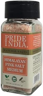 Pride Of India - Pure Himalayan Pink Salt - Enriched w/ 84+ Natural Minerals, Medium Grind Dual sifter (4.2 oz, 119.1 gm)