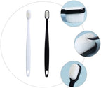Beaupretty Soft Bristle Toothbrush for Gum Care 2pcs, Ultra Soft Adult Toothbrushes for Sensitive Gums, Couples Set with White and Black for Daily Oral Hygiene