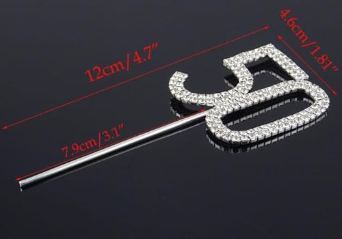 1PCS Sparkling Rhinestone Faux Crystal Number 50 Birthday Cake Topper Wedding 50th Anniversary Party Cake Decoration