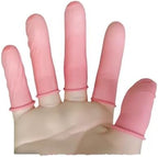 DJCIW 200PCS Disposable Latex Finger Cots,Medium Size, Fingertip Protector Gloves for Electronics Repair, Crafts, Medical Use & Industrial Applications,Thumb Covers for Finger Protection Pink