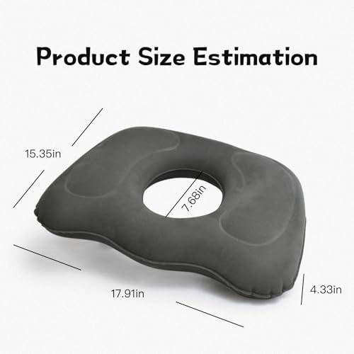 Inflatable Seat Cushion for Air Travel & Travel, Donut Pillow for Bed Sores - Pressure Relief Inflatable Cushion, Portable for Airplane, Car, Office & Home, Ideal for Comfort & Bed Sore Prevention