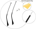 Replacement Temple Tips Temple Arms for Ray-Ban Aviator RB3025 3025 Sunglasses Repair Kit，Bonus Screws/Screwdriver/Sunglasses Bag-Black …