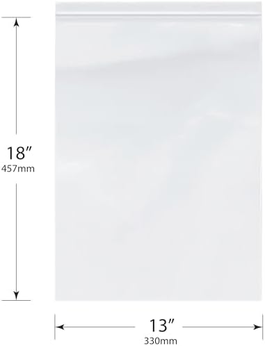 Plymor 13" x 18" (Pack of 100), 4 Mil Heavy Duty Zipper Reclosable Plastic Bags