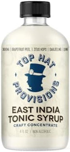Top Hat East India Craft Concentrated Quinine Tonic Drink Syrup - 5x Natural Quinine Concentrate - Just Add Club Soda - 4oz Bottle