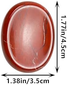 Red Jasper Crystals Rock Worry Stones for Kids, Oval Palm Stone, Thumb Stone, Crystals and Healing Stones Quartz Bulk for Wicca, Reiki, Healing Energy, Chakra Stones, Witchcraft Supplies(1PCS)