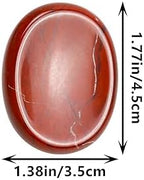 Red Jasper Crystals Rock Worry Stones for Kids, Oval Palm Stone, Thumb Stone, Crystals and Healing Stones Quartz Bulk for Wicca, Reiki, Healing Energy, Chakra Stones, Witchcraft Supplies(1PCS)