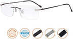 CessBlu Rimless Reading Glasses Lightweight Readers for Men