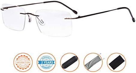CessBlu Rimless Reading Glasses Lightweight Readers for Men