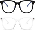 PANNER Oversized Square Blue Light Blocking Glasses for Women Men Anti Glare Reduce Eyestrain Computer Glasses