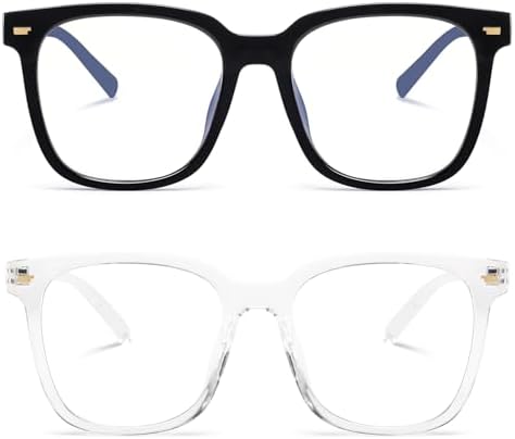 PANNER Oversized Square Blue Light Blocking Glasses for Women Men Anti Glare Reduce Eyestrain Computer Glasses