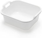 Addis Rectangular Washing Up Bowl with Handles, White, 39 x 32 x 14 cm