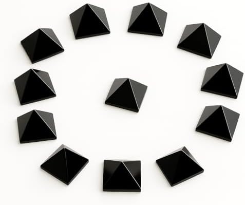 WholesaleGemShop Beautiful Lot of 10 Pieces Black Obsidian Gemstone Pyramids Crystal Reiki Vaastu Healing