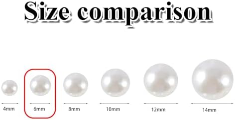1200pcs Pearl Beads for Crafts, 6mm Round Pearl Beads with Hole for Jewelry Making DIY Craft Bracelet Necklace and Vase Filler （Rose）