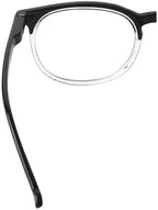 (Must Buy Both Eye) Black/Clear-Left Eye +4.00 Reading Glasses Different Strength Each Eye Retro Readers