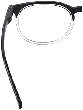 (Must Buy Both Eye) Black/Clear-Left Eye +4.00 Reading Glasses Different Strength Each Eye Retro Readers