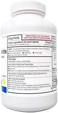 Major Allergy Tablets, Chlorpheniramine Maleate 4 mg, Antihistamine 4 Hour, 1000 Tablets