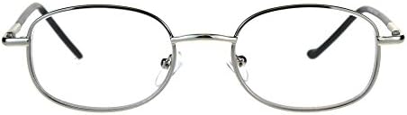Mens Classic Metal Rim Rectangular Bifocal Reading Eye Glasses