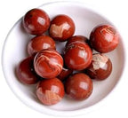 Natural Red Jasper Healing Crystal Sphere Balls Quartz Gemstones Small Size Pack of 10 for Healing, Reiki, Home Office Decoration, Jewelry Making (Red Crystal, 0.7"-0.78")