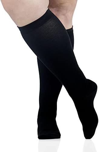 VIM & VIGR Moisture Wick Nylon 15-20 mmHg Graduated Compression Socks for Women & Men