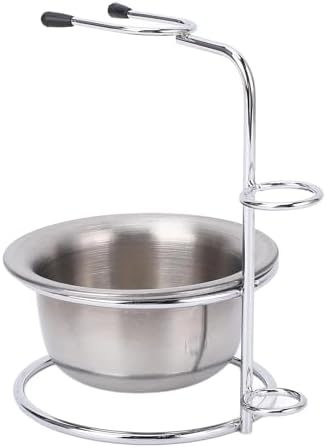 Shaving Bowl, Metal Shaving Stand Bowl Set with Foaming, Stainless Steel Soap Barber Straight Vane/Wing Barber Straight Vane/Wing Barber Straight Vane/Wing Barber Straight Vane/Wing
