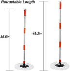 Spin Mop Pole Handle Replacement, Home Floor 360 Degrees Rotating Telescopic Replacement Handle Cleaning Tool Accessories Enhanced Thickened Version for Cleaning Home Office (Black)