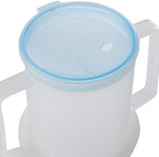 TWIN PACK ANTI-SPLASH ELDERLY OAP DURABLE REUSEABLE WIDE BASE LARGE HANDLES 300ML ADULT DRINKING CUP MUG