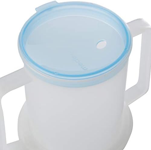 TWIN PACK ANTI-SPLASH ELDERLY OAP DURABLE REUSEABLE WIDE BASE LARGE HANDLES 300ML ADULT DRINKING CUP MUG