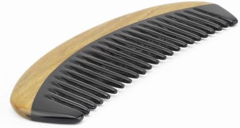 Onedor Buffalo Horn Handmade Sandalwood Hair Combs - Anti-Static Scented Natural Detangler Wooden Combs (Oval Wide Tooth)