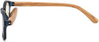Bamboo-look Arms Blue Light Filter UV Protection Computer Reading Glasses Women