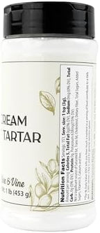 Olive & Vine Cream of Tartar, Subtle Tang, For Baking & Meringues, Rich Tradition, Authentic Taste, For Global Recipes (1 Pound)