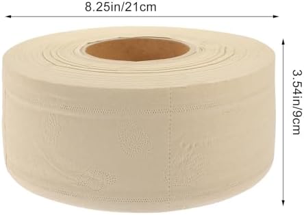 DOITOOL Large Roll Toilet Paper Household Toilet Paper 2-layer Natural Color 21x9cm Jumbo Roll for Home and Office Use