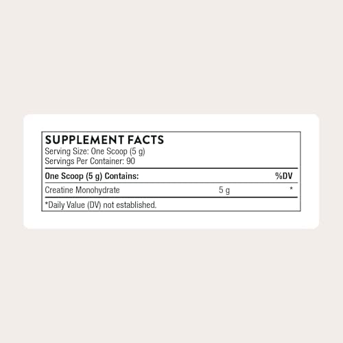 THORNE Creatine - Micronized Creatine Monohydrate Powder - Support for Muscles & Cognitive Function* - for Women & Men - Unflavored - NSF Certified for Sport - 5 g per Serving - 90 Servings