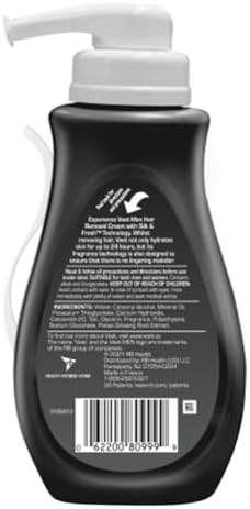 Veet Sensitive Skin Dermatologically Tested 13.5 Fl Oz. 5 Min Men's Hair Removal Gel Cream with Spatula For Body, Chest & Back (2 Pack)