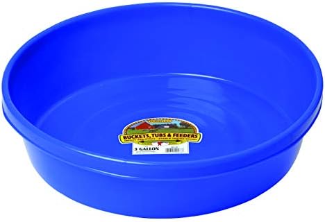 Little Giant® Plastic Utility Pan | Feed Pan | Durable & Versatile Livestock Feeding Bucket | Made in USA | 3 Gallon | Blue