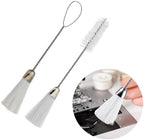 Bundle of 2 Pieces Double Ended Sewing Machine Cleaning Brush White Color Multi Functional Dust Cleaner Quilting Remover Staple Double Applicator Brush Work Box Tool Sewing Tools Accessory