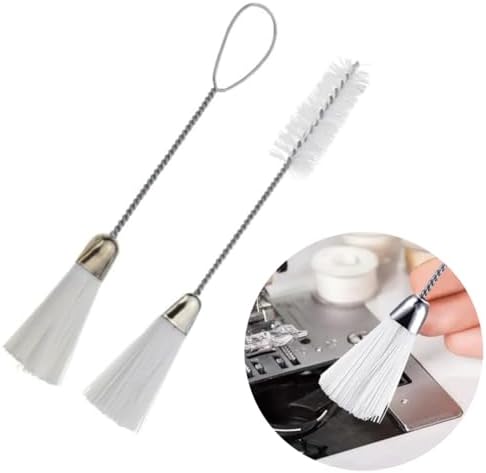 Bundle of 2 Pieces Double Ended Sewing Machine Cleaning Brush White Color Multi Functional Dust Cleaner Quilting Remover Staple Double Applicator Brush Work Box Tool Sewing Tools Accessory