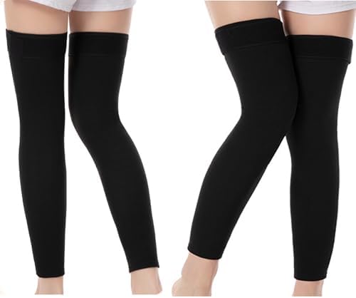 PURFUN Winter Thermal Long Leg Warmers with Bandage, Men Women Olders Lightweigh Stretchy Knee Braces Ski Cycling Leg Sleeves