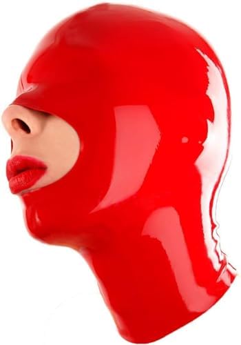 DORFEI Latex Hood Unisex Latex Party Mask Open for The Nose and Chin Latex Rubber Mask Costume