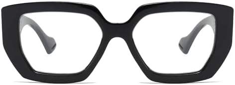 LJCZKA Thick Frame Blue Light Glasses Women Men Oversized Fashion Square Computer Glasses Anti Eyestrain Eyeglasses
