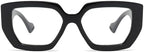 LJCZKA Thick Frame Blue Light Glasses Women Men Oversized Fashion Square Computer Glasses Anti Eyestrain Eyeglasses