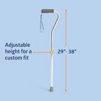 Medline Aluminum-Chrome Offset Walking Cane, Adjusts 29–38” & Supports Up to 300 Lbs. — Mobility Aid Provides Balance for Seniors & Adults
